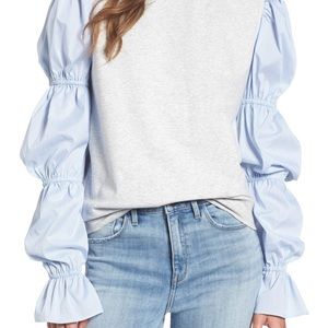 Treasure&Bond X Something Navy Poplin sweatshirt